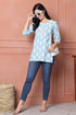 Sky Blue Pure Cotton Printed Tunic