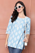 Sky Blue Pure Cotton Printed Tunic