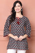Black Pure Cotton Floral Printed Tunic