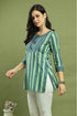 Blue & Green Women Pure Cotton Jaipuri Printed Tunic