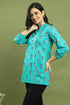 Sky Blue Women Pure Cotton Jaipuri Printed Tunic
