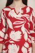 Women Red & Off White Cotton Botanical Floral Printed Kurta With Pant