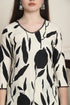 Women Off White & Black Cotton Botanical Floral Printed Kurta With Pant