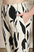 Women Off White & Black Cotton Botanical Floral Printed Kurta With Pant