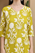 Women Lemon Yellow & White Cotton Botanical Floral Printed Kurta With Pant