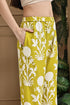Women Lemon Yellow & White Cotton Botanical Floral Printed Kurta With Pant