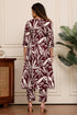 Maroon Muse Cotton Botanical Floral Printed Kurta With Pant