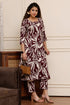 Maroon Muse Cotton Botanical Floral Printed Kurta With Pant