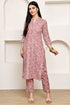 Stylish pink Jaipuri Printed Kurta With Pant