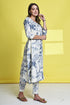 Blue Blossom Jaipuri Ensemble Kurta With Pant