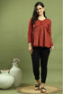 Maroon Women's Pure Cotton Jaipuri Printed Short Top