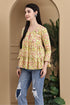 Yellow Pure Cotton Jaipuri Printed Short Top