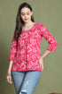 Pink Pure Cotton Jaipuri Printed Short Top