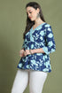 Blue Pure Cotton Jaipuri Printed Short Top