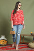 Red Pure Cotton Jaipuri Printed Short Top
