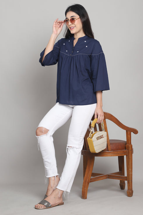 Women Pure Cotton Solid Short Top