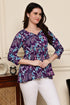 Purple Petal Bliss Cotton Jaipuri Printed Short Top
