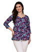 Purple Petal Bliss Cotton Jaipuri Printed Short Top