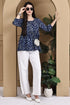 Garden Vibes Blue Cotton Jaipuri Printed Short Top