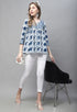 Navy Blue Pure cotton Jaipuri Printed Short Top