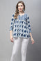 Navy Blue Pure cotton Jaipuri Printed Short Top
