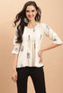 Off White Pure cotton Jaipuri Printed Short Top