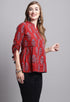 Maroon Pure cotton Jaipuri Printed Short Top