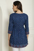 Blue Pure Cotton Jaipuri Printed Short Top