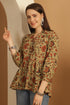 Beige Pure Cotton Floral Printed Short Top
