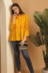 Yellow Pure Cotton Embroidered Short Top