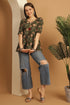 Green Pure Cotton Floral Printed Short Top
