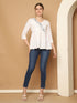 White Pure Cotton Embroidered Short Top