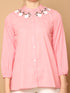 Light Pink Pure Cotton Embroidered Short Top