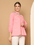 Light Pink Pure Cotton Embroidered Short Top