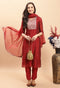 Pure Chanderi Silk With Inner Embroidered Kurta Set With Dupatta