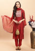 Pure Chanderi Silk With Inner Embroidered Kurta Set With Dupatta
