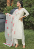 Cream Silk Embroidered Kurta Set With Dupatta