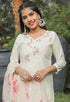 Cream Silk Embroidered Kurta Set With Dupatta