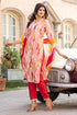 Multicolor Viscose Rayon Embroidered Straight Kurta & Pant With Dupatta