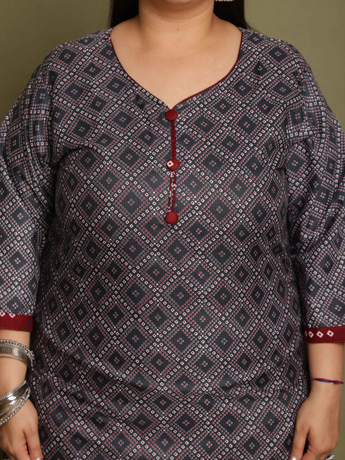 Grey Cotton Blend Printed Ready to Wear Patiala Salwar Suit