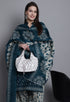 Green Polyester Cotton Printed Salwar Suit with Dupatta