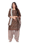 Brown Cotton Blend Printed Ready to Wear Patiala Salwar Suit