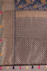 Blue Tussar Silk Printed Traditional Saree With Blouse Piece