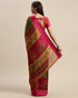 Green And Magenta Kota Silk Jamdani Printed Traditional Saree With Blouse Piece