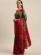 Green And Magenta Kota Silk Jamdani Printed Traditional Saree With Blouse Piece