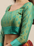 Wine And Green Kota Silk Jamdani Printed Traditional Saree With Blouse Piece