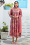 Gajari Pink Viscous Digital Printed Gown With Dupatta
