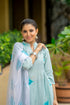 Sky Blue Poly Silk Embroidered A-Line Kurta & Pant With Dupatta