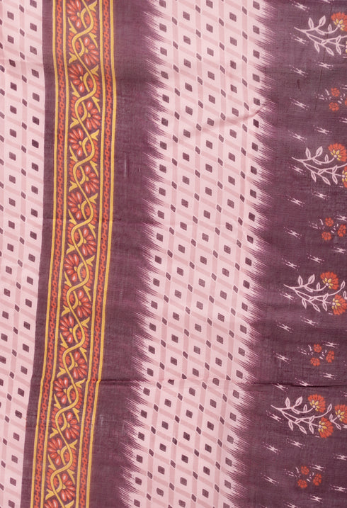 Dusty Pink Polyester Cotton Printed Salwar Suit with Dupatta