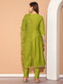 Green Poly Silk Embroidered Anarkali Kurta & Pant With Dupatta